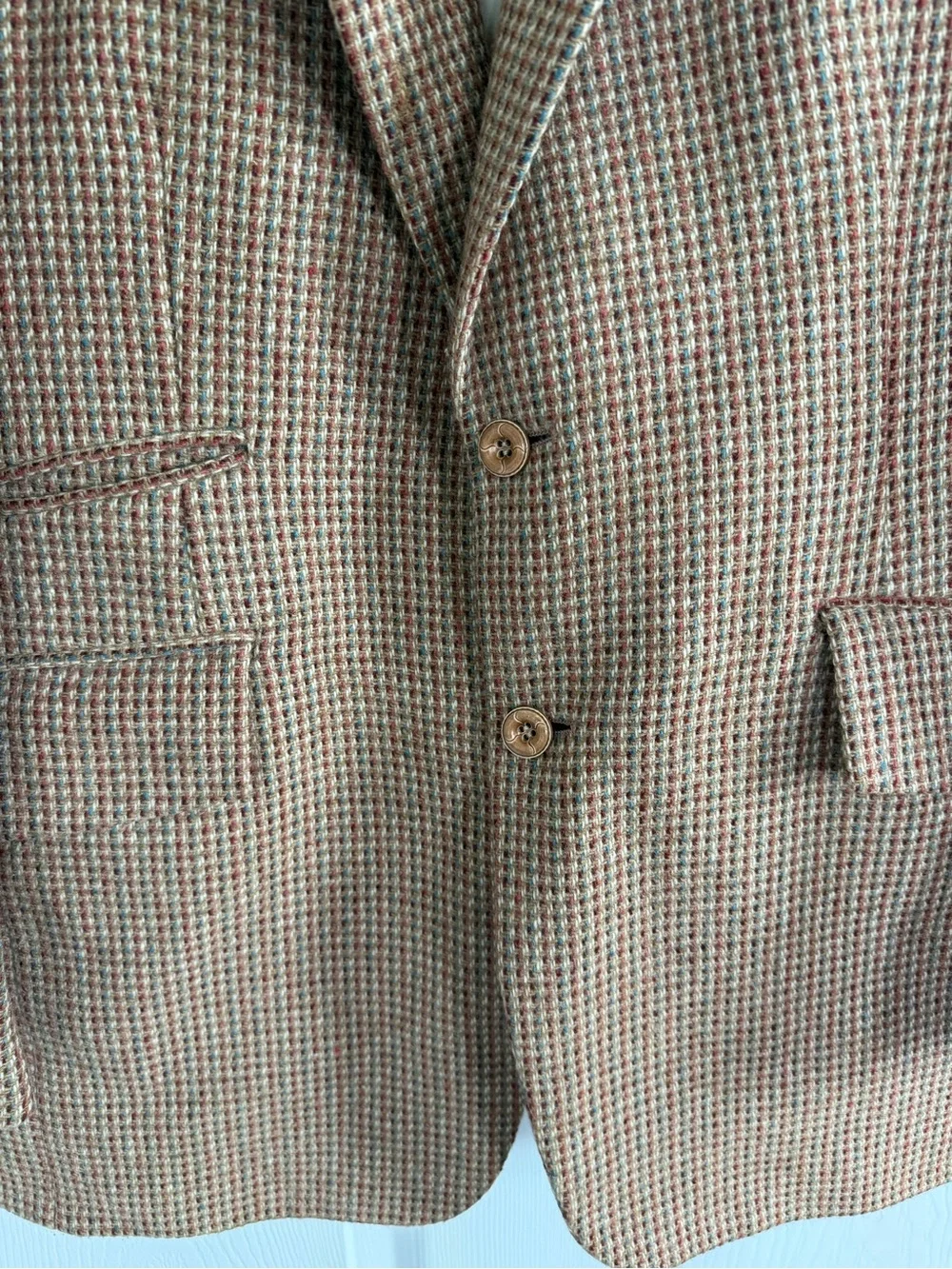 Vintage 70s Andre Martin Mens Blazer 40R Tweed Suede Professor Grandpa Jacket